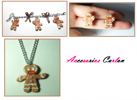 Juego Hombre de Jengibre $ 11000 Collar Hombre de jengibre $ 6000 Manilla Hombre jengibre $ 5000 Aretas Hombre de jengibre $2000